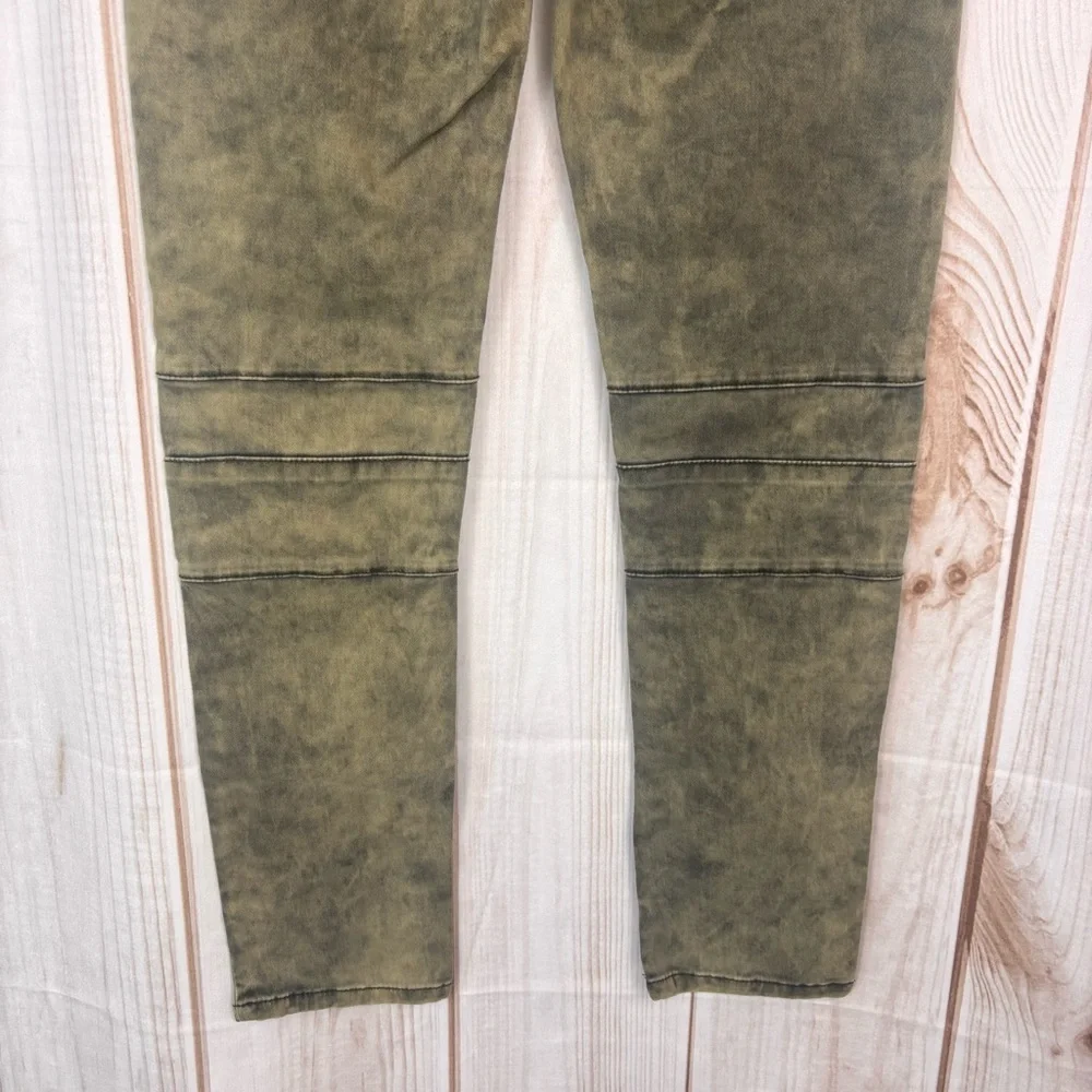 CJ Black Premium Mens Skinny Jeans Distressed Moto Biker Pants Green Sz 28x30